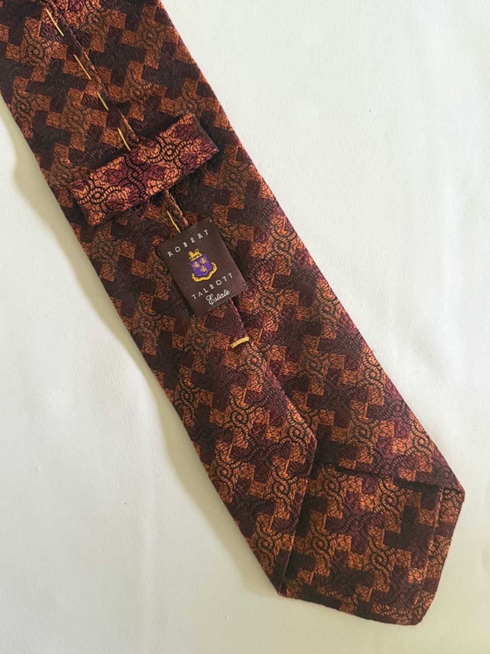 Robert Talbott Brown & Rust Geometric Silk Tie